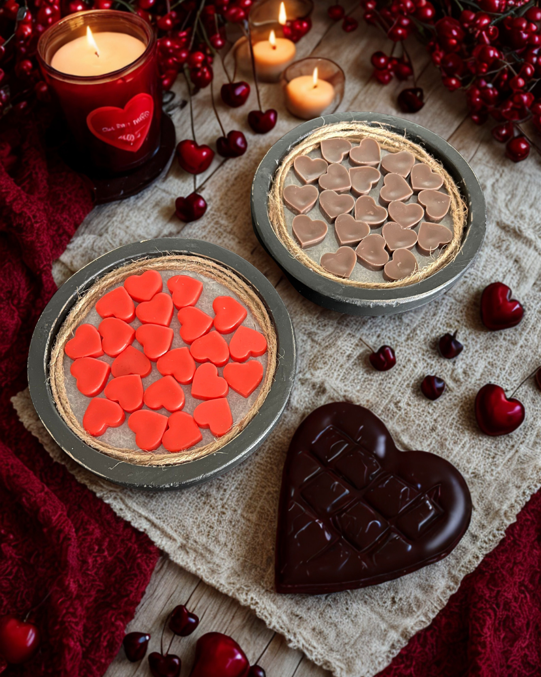 Chocolate & Cherries Heart Melts