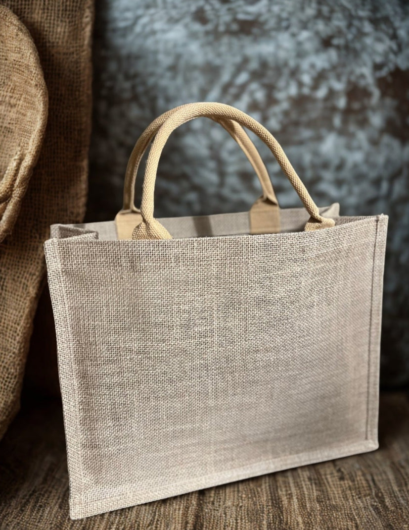 Burlap Large Tote