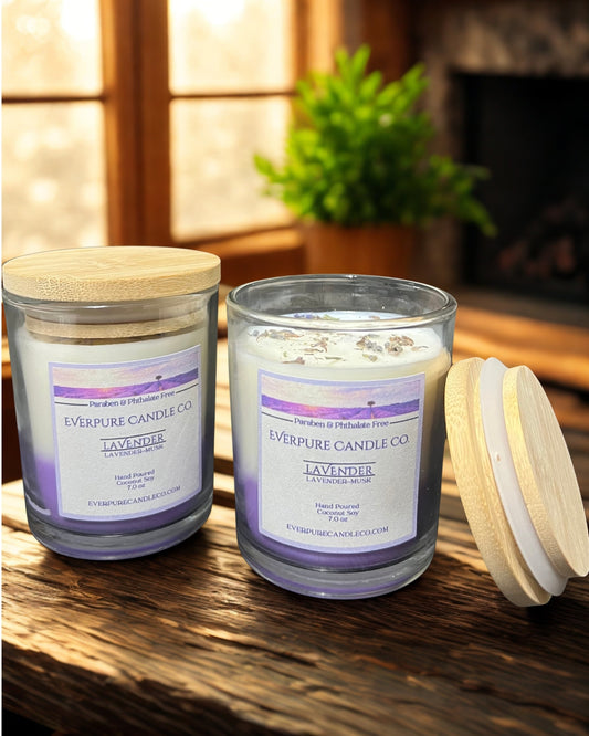 Lavender Glass Candle