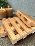 Handcrafted Solid Oak Pallet Coasters Set of 3